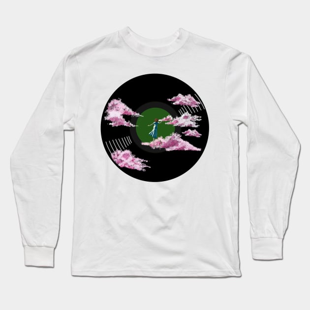 Vinyl Record - Nefelibata (cloud walker) Long Sleeve T-Shirt by SwasRasaily